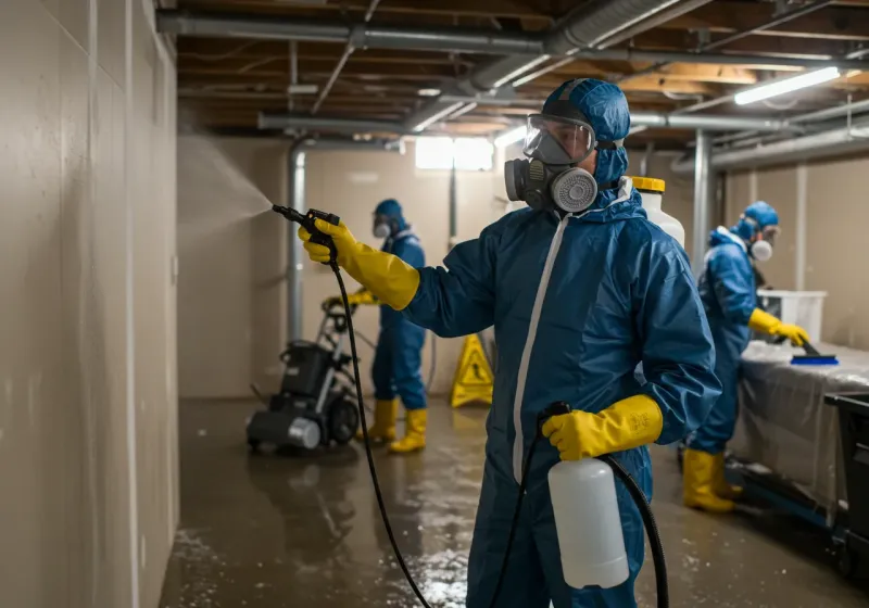 Basement Sanitization and Antimicrobial Treatment process in New Whiteland, IN