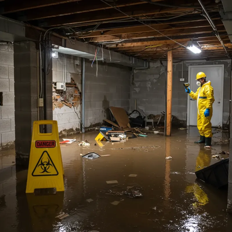 Flooded Basement Electrical Hazard in New Whiteland, IN Property